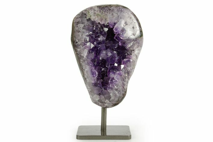 Dark Purple Amethyst Geode On Metal Stand - Uruguay #364457